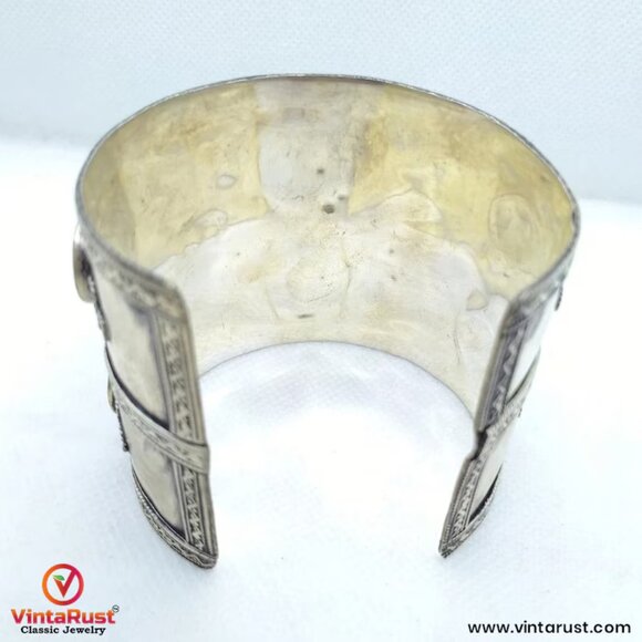 Single Afghan Kuchi Cuff Bracelet: Tribal Boho Statement Jewelry - Picture 7 of 8